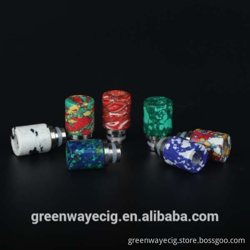 2015 latest wide bore 510 stone texture turquoise drip tip for atomizer multi colors by greenway